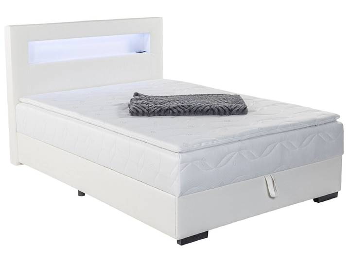 Kastenbett CRUSH weiss 140x200cm halbfest