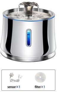 Uplift Essentials Smart Stainless Steel Pet Fountain With Transparent Viewing Window fountain+sensor