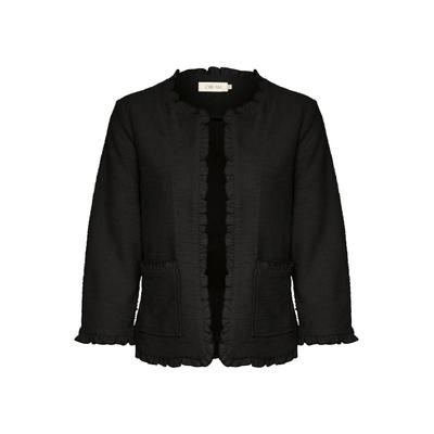 Blusenblazer CREAM "Damen Blazer CRMellie", Damen, Gr. XXL, schwarz (pitch schwarz), Obermaterial: 62% Polyester PES. 38% Baumwolle CO., Blazer Blusenblazer