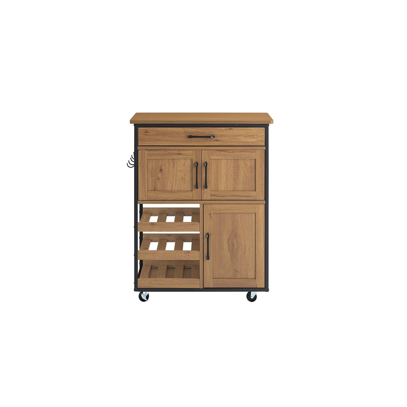 SoBuy Kücheninsel mit 1 Schublade Hellbraun 63x34x88cm Industriell