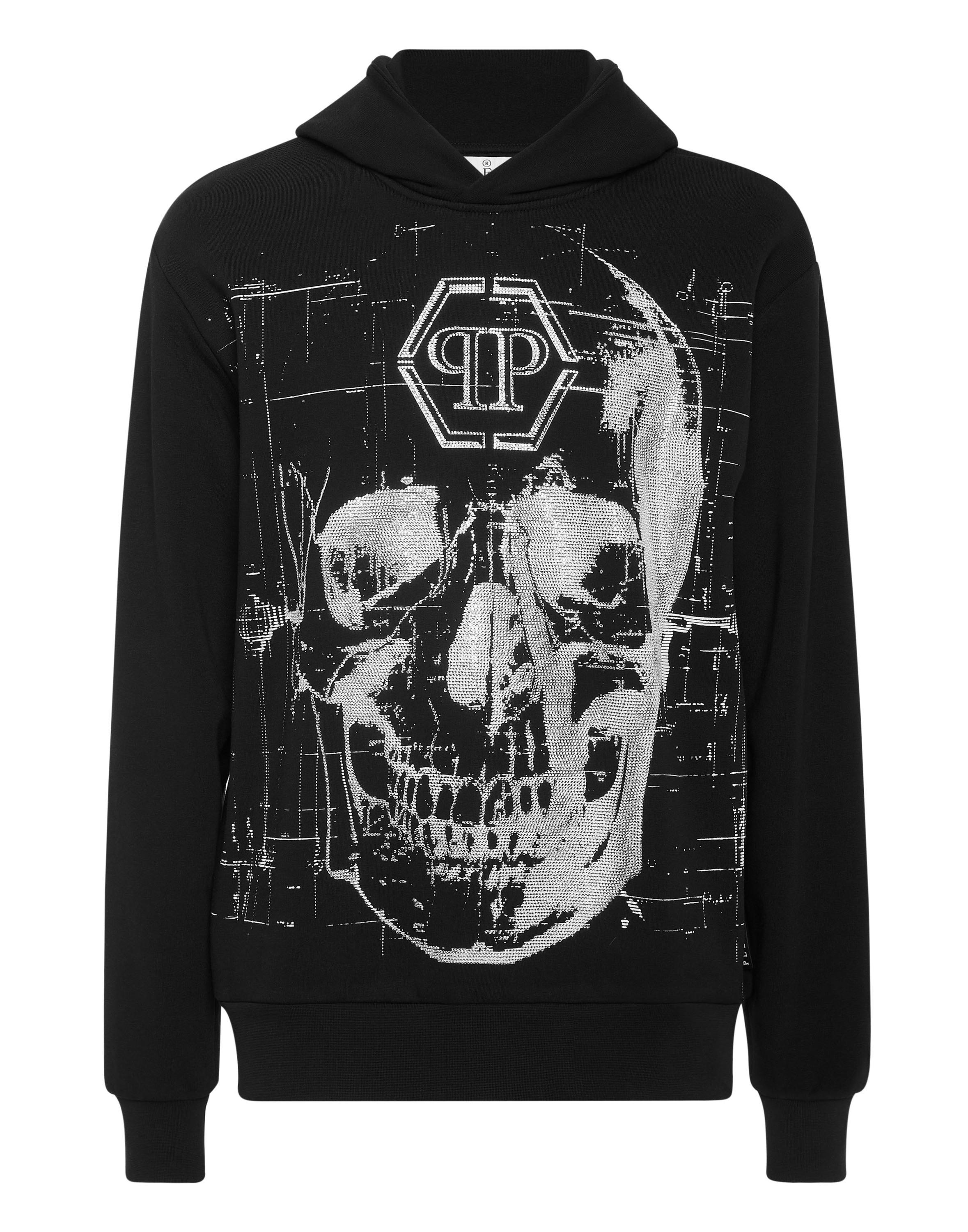 Fleece Hoodie Sweatshirt Glass Skull