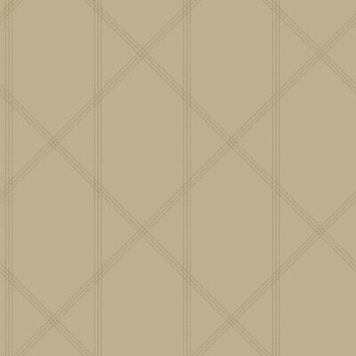 A-Street Prints Walcott Taupe Stitched Trellis Wallpaper