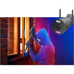 iGet Homeguard 3K Enforcer Wireless CCTV Ca (2880 x 1620 Pixels), Netzwerkkamera, Schwarz