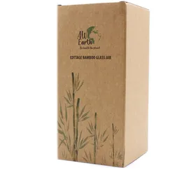 Cottage Bamboo Glass Jar - 20cm