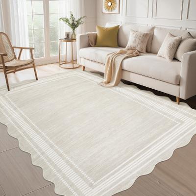 Garvee Modern Scalloped Washable Polyester Area Rug