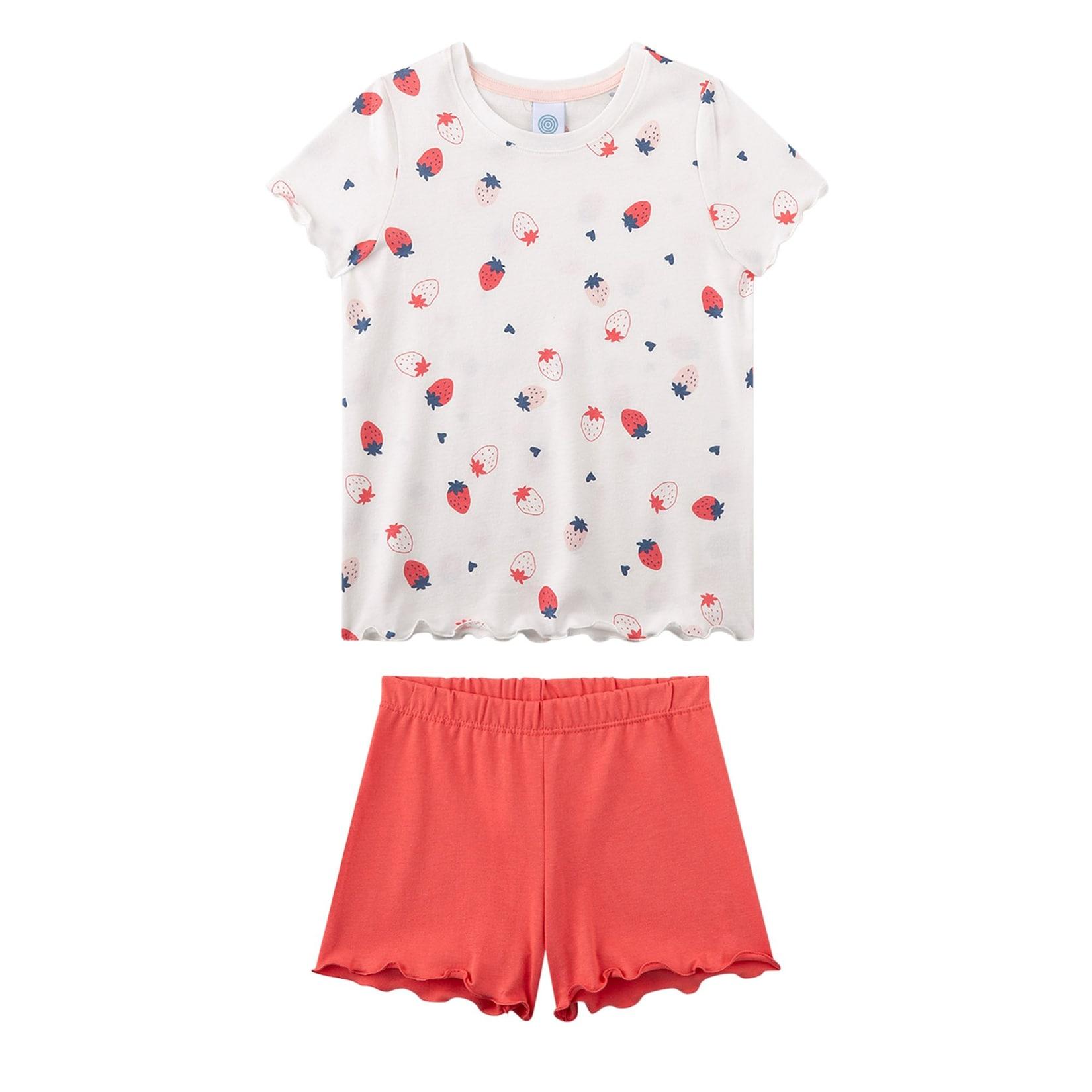 Schlafanzug Erdbeeren Pyjama Kids Mädchen Pyjama