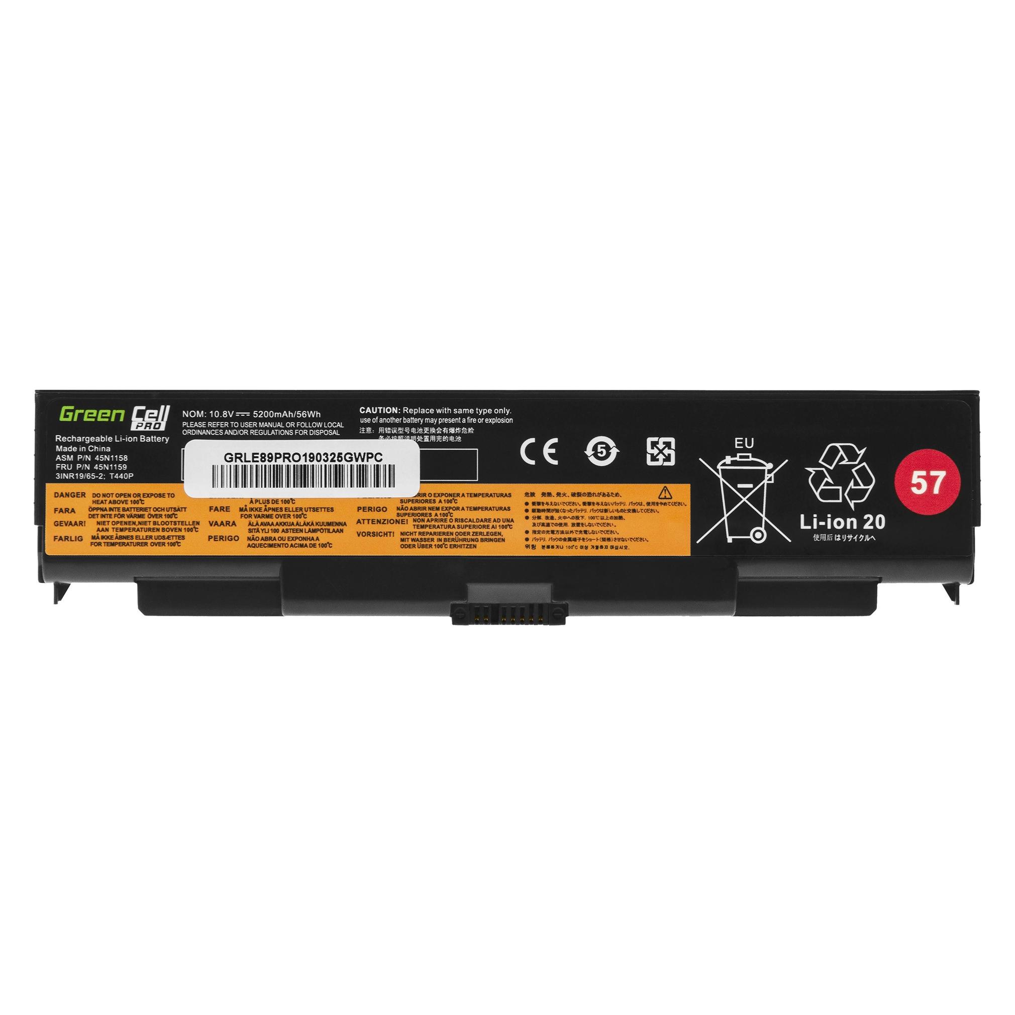 GreenCell PRO Laptop Battery for Lenovo ThinkPad440 540 541 - 11.1V - 5200mAh (6 Zellen, 5200 mAh) (LE89PRO)