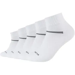 5er Pack camano Mesh Ventilation Quarter Socken 1001 - white mix 43-46