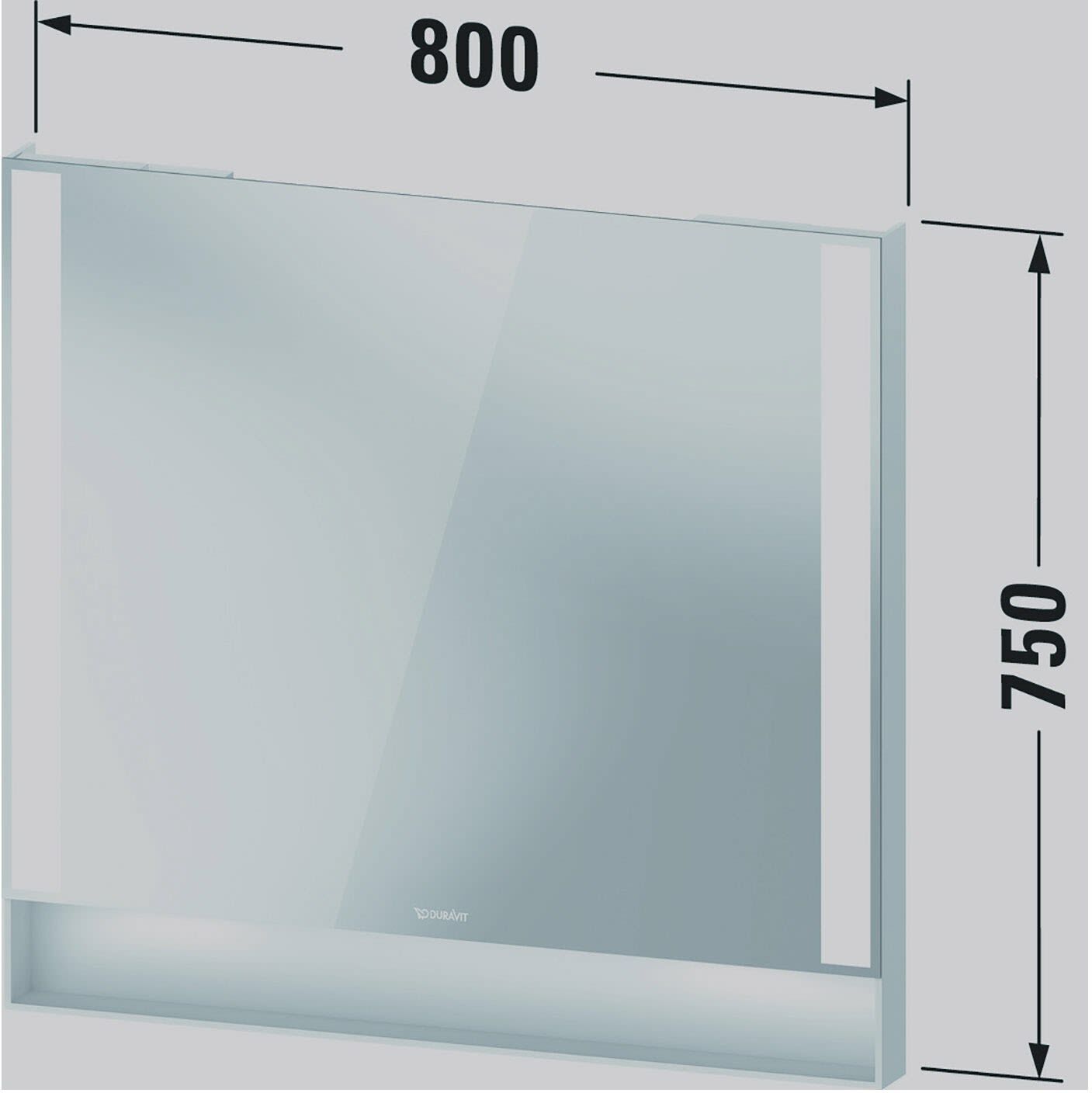 Duravit Collection One Badezimmerspiegel 80 x 75 cm – eleganter Spiegel mit praktischer Ablage