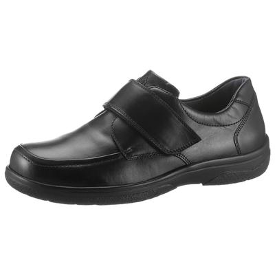 Klettschuh WALDLÄUFER "Ken", Herren, Gr. 7, Leder Textil, schwarz, Nappaleder, Schuhe Klettschuh, Halbschuh, Freizeitschuh, Komfortschuh in klassischem Look