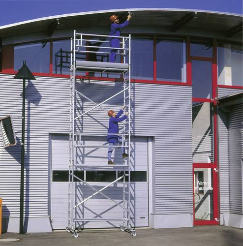 Günzburger Steigtechnik MUNK 166320 Aluminium Gerüst fahrbar Arbeitshöhe (max.): 5.2m Silber 90kg