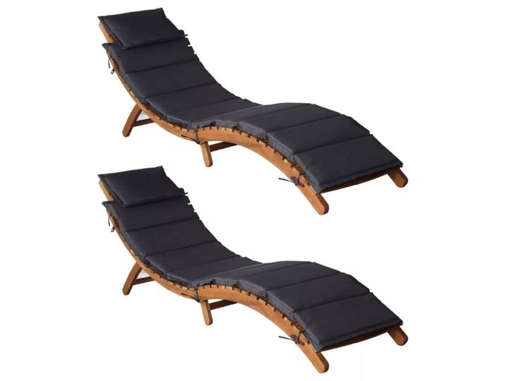 VidaXL - Sonnenliege holz, One Size, Grau