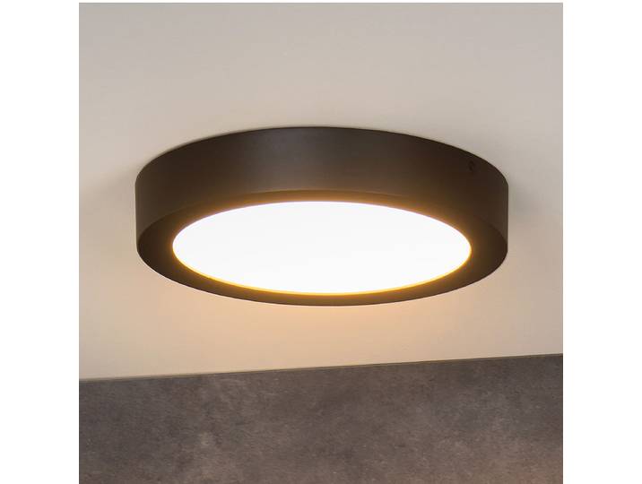 LED-Badleuchte Brice Typ A Ø 24cm Schwarz/Schwarz Aluminium Nicht austauschbare LEDs LED-Platine