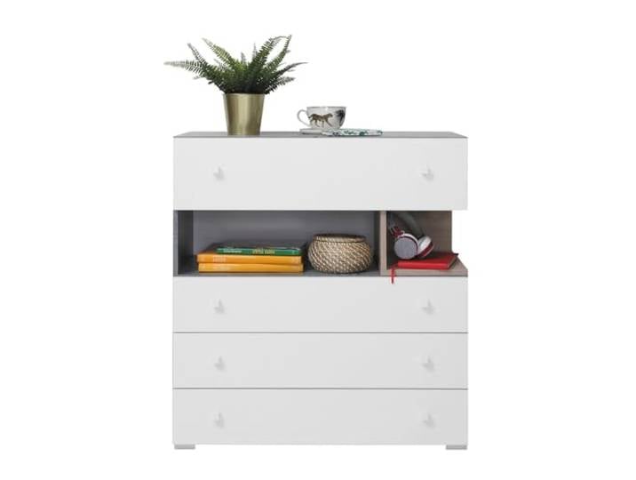 Lomadox Kommode Sideboard 85cm in Beton weiß Eiche