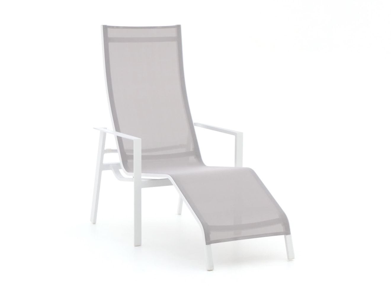 Bellagio Stradale Lounge tuinstoel in wit met aluminium en textiel