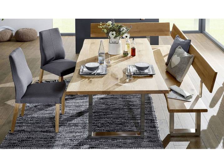 Eckbankgruppe 148x248cm 'Amber II' Wildeiche massiv