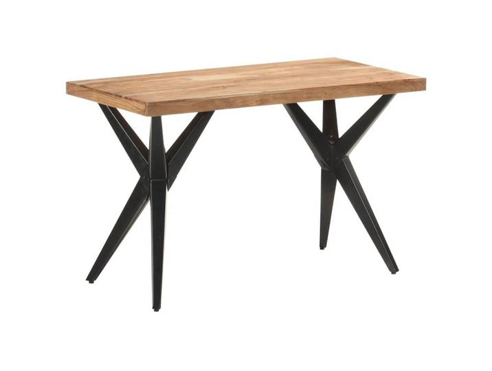 furnicato Esstisch Holz-aus Echtholz mit pulverbeschichtetem Stahlgestell, 120x6 (1-St), Stabile Tafel mit Kreuzrahmen für maximale Standfestigkeit im Heim