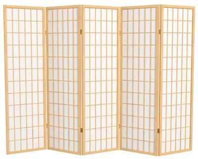 Red Lantern 5 ft. Tall Window Pane Shoji Screen