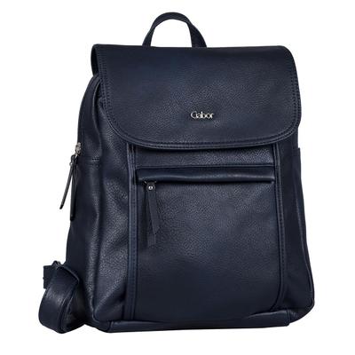 Rucksack GABOR "Mina", Damen, Gr. B/H/T: 26cm x 31cm x 10cm, blau, Polyurethane, clean, unifarben, Rucksäcke Rucksack, aus weichem leichten Lederimitat, lässig im praktischen Format