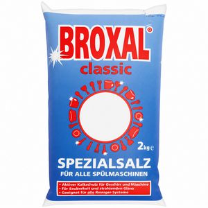 Broxal Spülmaschinensalz Classic Spezialsalz, fein, gegen Kalk und Wasserflecken, Wasserenthärter, 2 kg