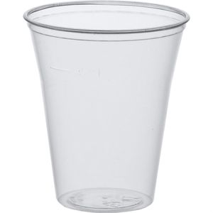 Papstar Trinkbecher 16160 transparent, PS, Kunststoff, Einweg, mit Schaumrand, 0,4 l, 75 Stück