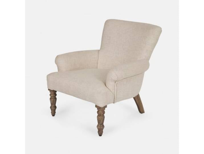 LOBERON Kindersessel Dordonie , beige Kids, Kinderstuhl, Kinderzimmermöbel, Sessel, Reiner Leinenbezug, Gedrechselte Mangoholzbeine, Ideal zum Kuscheln