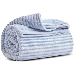 Karaca Ruby Stripe Wellsoft Einzel Decke, Blau