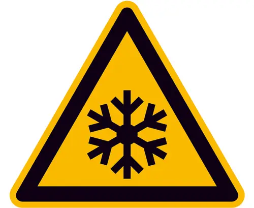 Warnschild Niedrige Temperatur/Frost Aluminium 100mm ISO 7010 1St.