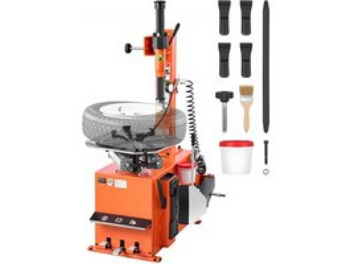 VEVOR Reifenmontiermaschine 1100 W Reifenmontiergerät Elektrisch Orange für Autowerkstätten, 254–457 mm Außenspannbereich, 305–559 mm Innenspannbereich, Max. Felgenbreite 12 Zoll, Pedalbetätigung
