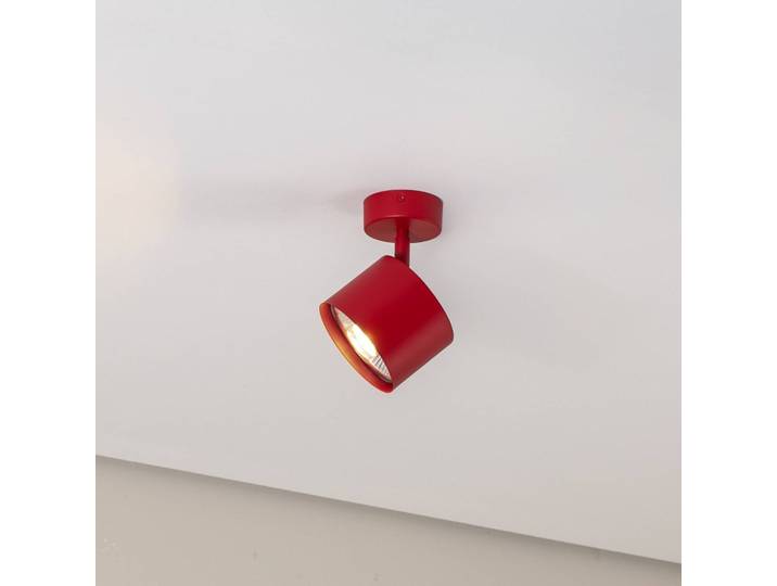 Deckenspot Chloe verstellbar einflammig, rot Argon, dimmbar, rot, für Wohn- / Esszimmer, Metall, Modern
