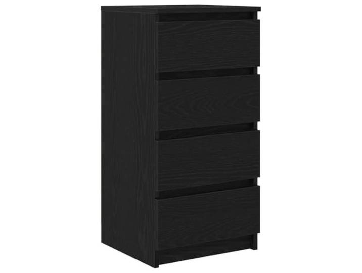 Sideboard Schwarz Eichen-Optik 37,5x35x76 cm Holzwerkstoff Stauraum Stabile Oberplatte, vielseitig nutzbar, pflegeleichte Oberfläche, robustes Holzwerkstoffmaterial