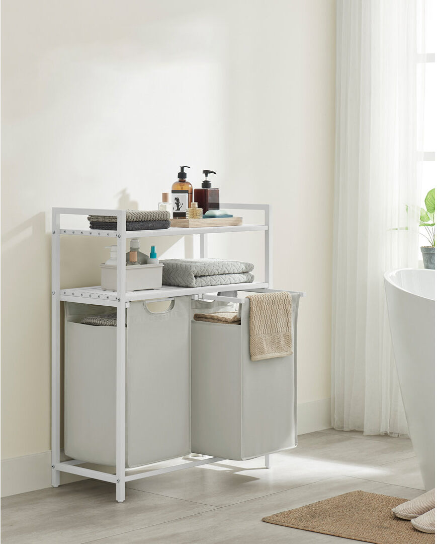 Latitude Run Bamboo Laundry Sorter White 33cm W X 73cm D