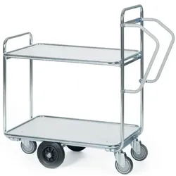 Etagenwagen Serie 200, max. 300 kg mit 2 Etagen für schwere Lasten, Maße: 1130x540x1110 mm