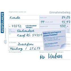 Avery, Formular, Formularbuch Einnahmebeleg