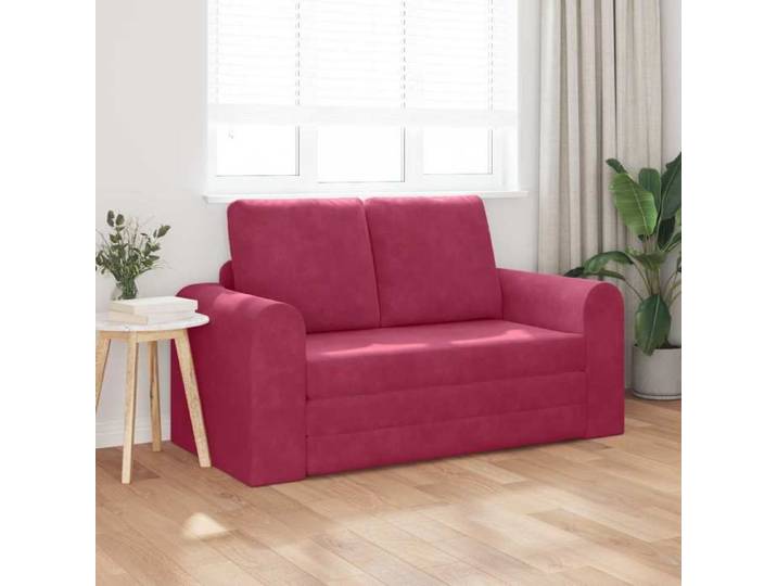 NEW Rouge Sofa ergonomique - - Canapé-lit convertible - Sofa-lit - Bordeaux 148X71X83 cm Velours(1parcel)4429676