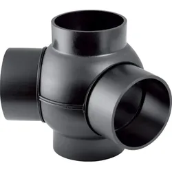 Geberit PE Kugelabzweig 88,5Gr zweifach Anschlüsse 135Gr versetzt d110/110