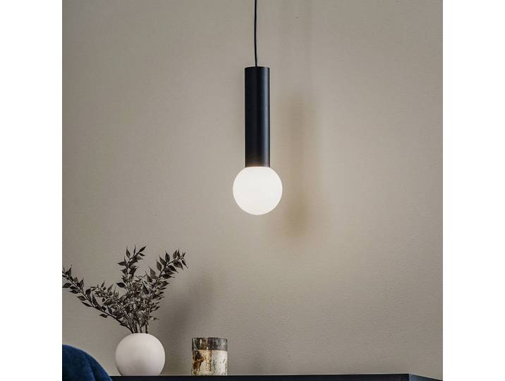 LEDS-C4 Glas Hängelampe Mist, dimmbar, schwarz, für Badezimmer, Glas, Modern, Pendelleuchte