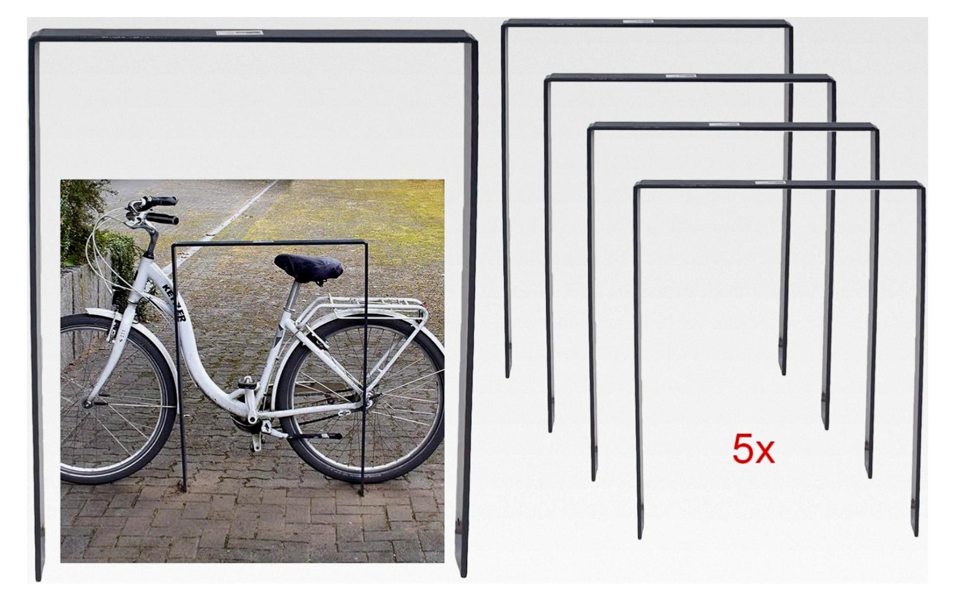 5er Set Fahrrad-Anlehnbügel zum Einbetonieren aus Flachstahl