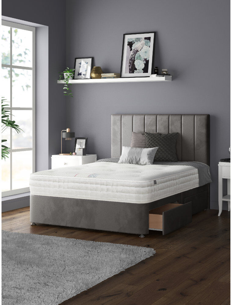 Fairmont Park Hedley Upholstered Drawers Bed Grey Double (4'6)