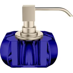 Kristall Seifenspender dunkelblau mit Nickel-Pumpe