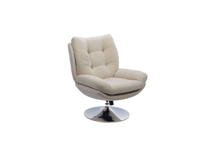 Fauteuil de salon relax pivotant en tissu beige