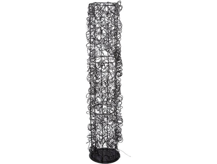Dekoobjekt CREATIV LIGHT Metalldraht-Tower , schwarz, H:100cm, Dekofiguren, Dekoobjekt, Zylinder aus Draht, mit Timerfunktion, USB Kabel