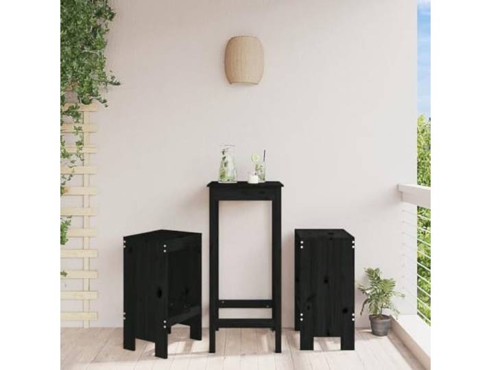 Rustikale Massivholz Barhocker Terrasse Balkon 2er Set 40x36x75 cm Schwarz Barhocker 2er Set Schwarz Massivholz Kiefer 75cm Sitzhohe mit Fussstutze fur Theke Tresen Balkon Terrasse Tragkraft 110kg je