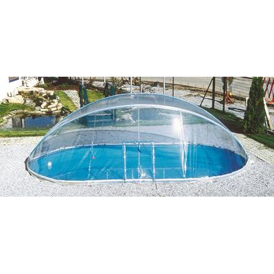Poolverdeck KWAD "Cabrio Dome für ovale Pools mit schmalem Handlauf", transparent, B:320cm H:165cm T:490cm, Polyvinylchlorid (PVC), Verdecke, in verschiedenen Größen