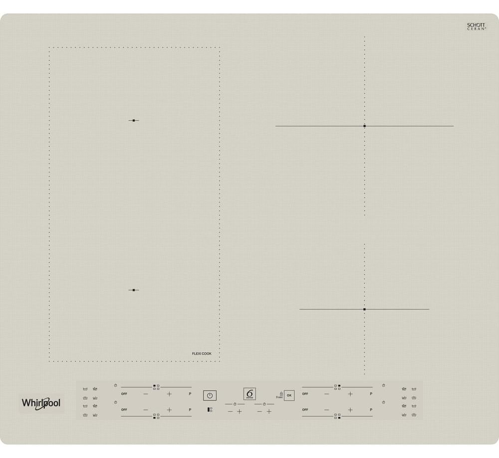 Whirlpool WLB6860NE/S, Silber, Integriert, Zonen-Induktionskochfeld, Keramik, 4 Zone(n), 4 Zone(n)