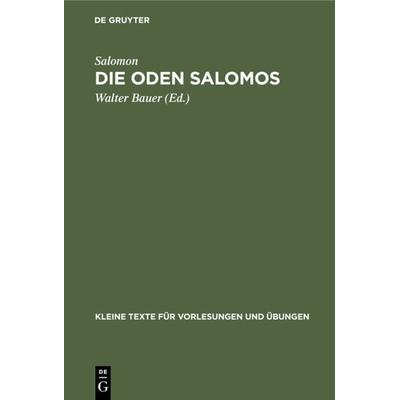 Die Oden Salomos, Gebundene Ausgabe von Salomon, De Gruyter, 978-3-11-121512-9