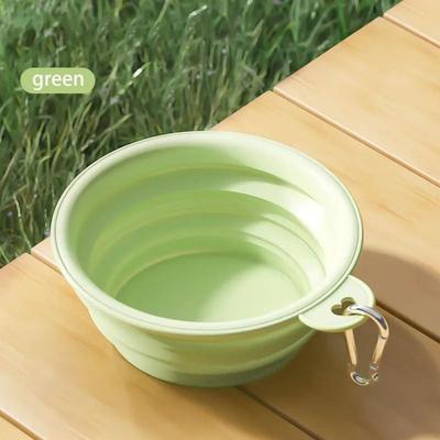 Uplift Picks Foldable Silicone Dog Bowl Large Capacity Portable Pet Travel Feeding Bowl green 1 Piece