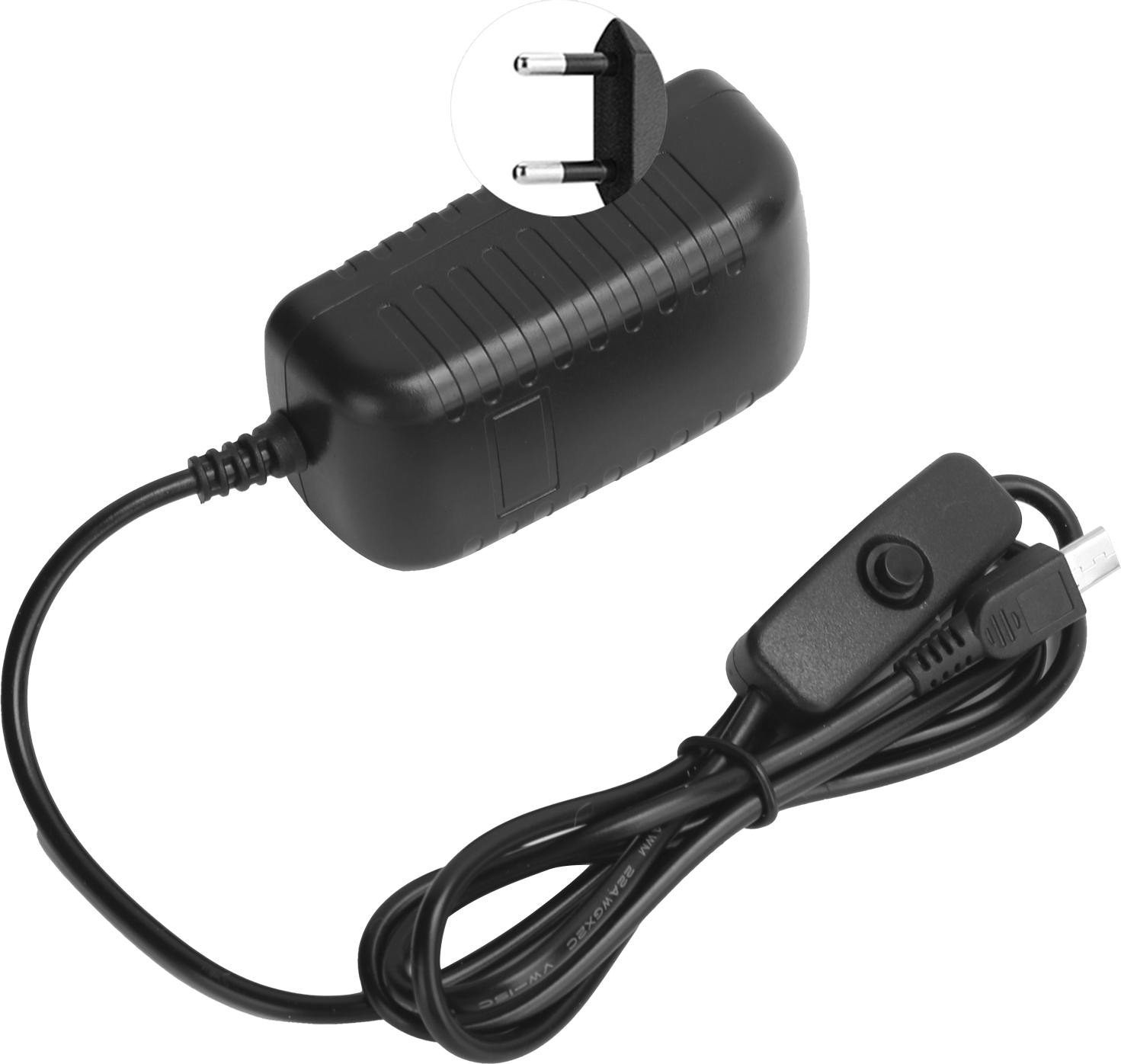 Garosa Voeding voor Raspberry Pi, 5V 3A, met schakelaar en micro-USB adapter voor Europa