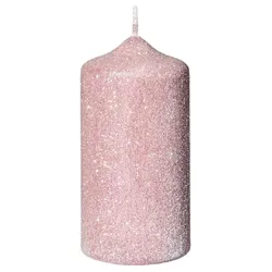 Kopschitz Kerzen Kerzen Glamour Glitter Stumpenkerzen Rosa, 120 x 60 mm, 4 Stück