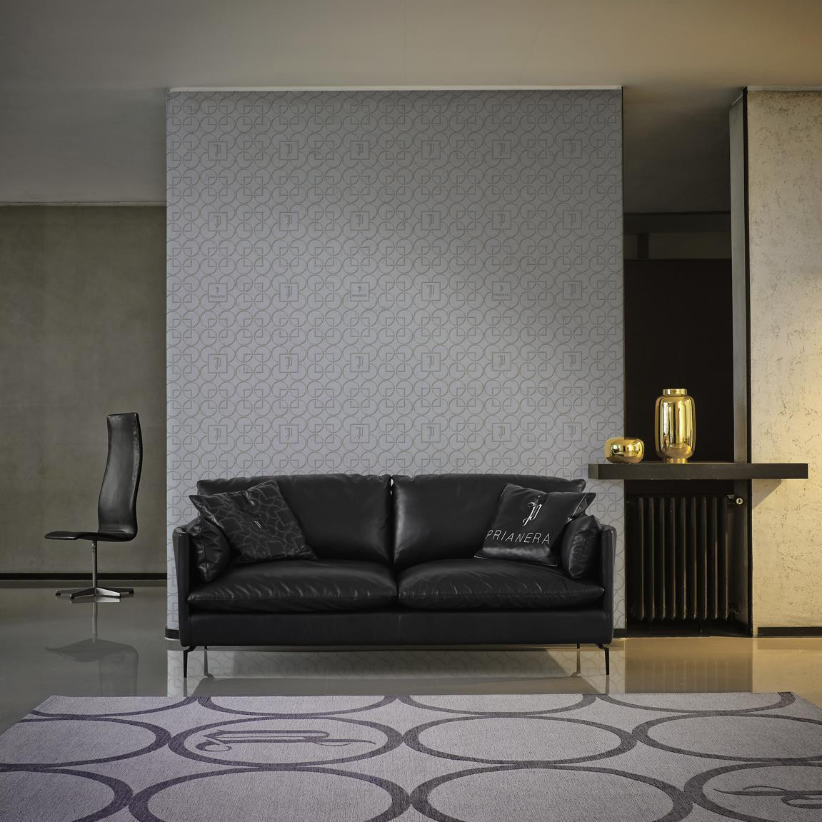 Luxe design 3-zits lederen bank Prianera voor in de woonkamer